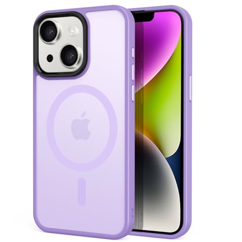 Tigratigro Case for iPhone 14 6.1 inch, Compatible with Mag-Safe, Transparent Matte Texture, Flexible and Anti-Fingerprint, Skin-Like Texture (Lavende) von tigratigro