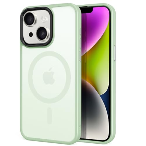 Tigratigro Case for iPhone 14 6.1 inch, Flexible Compatible with Mag-Safe, Transparent Matte Texture, and Anti-Fingerprint, Leather-Like Texture (Green) von tigratigro
