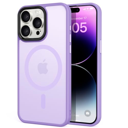 Tigratigro Case for iPhone 14 Pro 6.1 inch, Compatible with Mag-Safe, Transparent Matte Texture, Flexible and Anti-Fingerprint, Skin-Like Texture (Lavende) von tigratigro