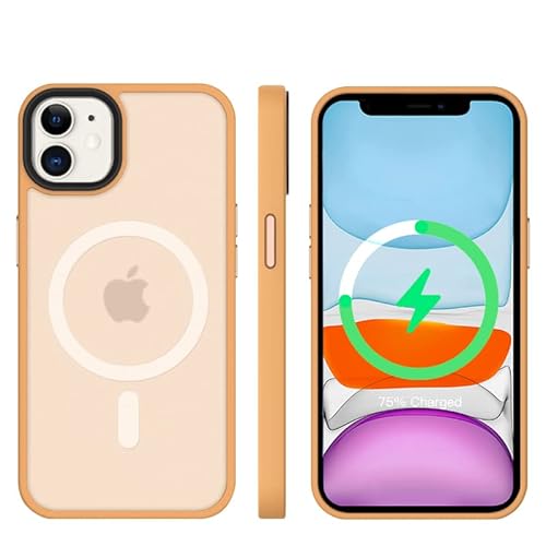 tigratigro Magnetisch Hülle für iPhone 11 Kompatibel mit MagSafe, Durchscheinende Matt Handyhülle Rückseite Dünn Stoßfest Schutzhülle(Bronze) von tigratigro