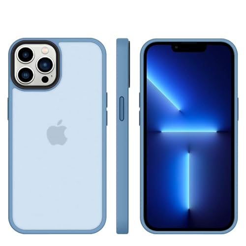 tigratigro] Case for iPhone 13 Pro, Shatterproof Case, Transparent Matte Texture, Flexible and Anti-Fingerprint, Texture Similar to Leather (13Pro Light Blue) von tigratigro