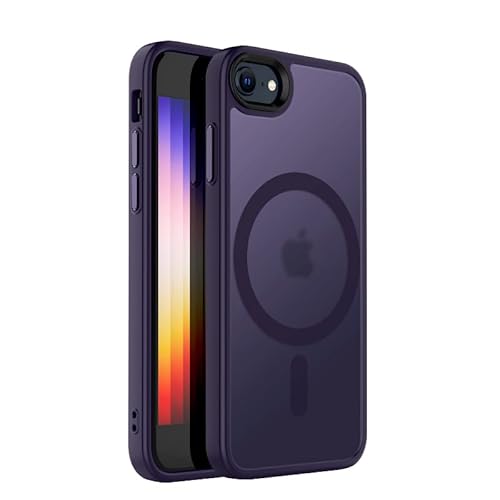 tigratigro Case for iPhone SE 2022/SE2020, iPhone 8 4.7 inch, Compatible with Mag-Safe, Transparent Matte Texture, Flexible and Anti-Fingerprint, Texture Similar to Skin (Dark Purple) von tigratigro