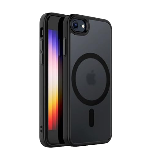 tigratigro Case for iPhone SE 2022/SE2020/iPhone 8 4.7 inch, Compatible with Mag-Safe, Transparent Matte Texture, Flexible and Anti-Fingerprint, Texture Similar to Skin (Graphite Black) von tigratigro