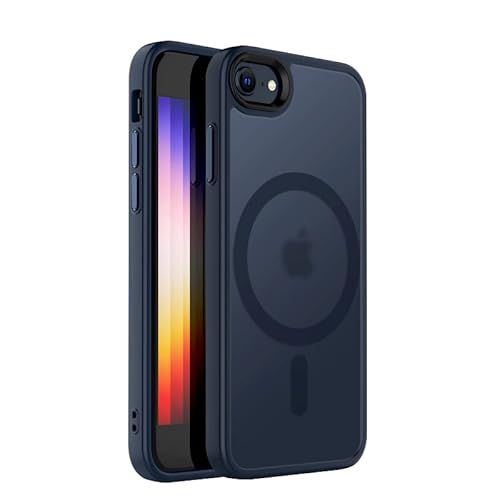 tigratigro Case for iPhone SE 2022/SE2020/iPhone 8 4.7 inch, Compatible with Mag-Safe, Transparent Matte Texture, Flexible and Anti-Fingerprint, Texture Similar to Skin (Navy Blue) von tigratigro