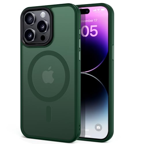 tigratigro] Protective Case for iPhone 13 Pro Compatible with Mag-Safe Transparent Matte Texture Flexible and Anti-Fingerprint Leather-Like Texture (iPhone 13 Pro Alpine Green) von tigratigro