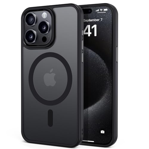 tigratigro für iPhone 15 Pro Hülle für Mag-Safe Hülle iPhone 15 Pro Case Kratzfest Dünn Samtweiche Haptik,Cover für iPhone 15 Pro (Graphit Schwarz) von tigratigro