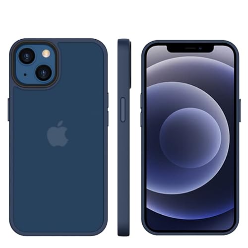 tigratigro] iPhone 13 Case Shatterproof Transparent Matte Texture Flexible and Anti-Fingerprint Texture Similar to Leather (13 Navy Blue) von tigratigro