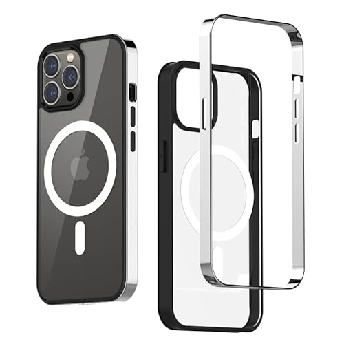 tigratigro] iPhone 13 Pro Case Compatible with Mag-Safe Electroplating Frame + TPU + PC Transparent Back Cover Shockproof Super Durable (Silver) von tigratigro