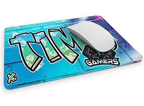 timalo® Cooles Gamer Mousepad mit Namen Bedrucken Lassen | Mauspad Gaming Bild Graffiti selbst gestalten | Mousepad-g-13 von timalo