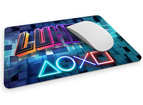 timalo® Gaming Mousepad mit Namen Bedrucken Lassen | Mauspad Gamer Neon Motiv Konsole personalisiert mit Wunschname | Mousepad-g-20 von timalo