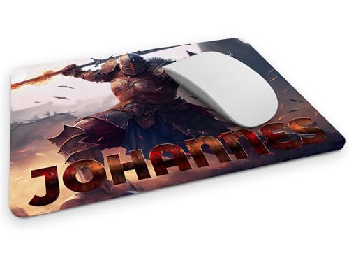 timalo® Gaming Mousepad personalisiert mit Namen | Mauspad mit Namen Geschenk für Gamer | Wunschname Gaming Zone | Ritter Held von timalo