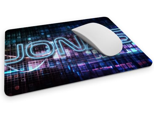 timalo® Gaming Mousepad personalisiert mit Namen | Mauspad mit Namen Geschenk für Gamer | Wunschname Gaming Zone | blau Neon Schrift von timalo