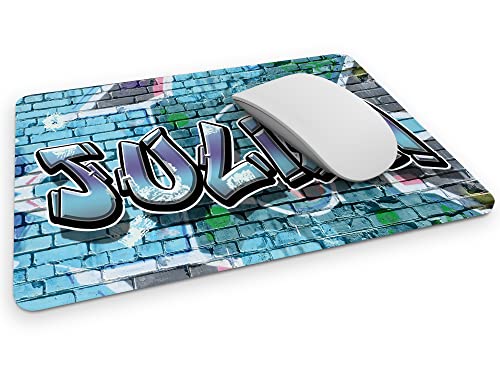 timalo® Mousepad Graffiti mit Namen | Gamer Mauspad personalisiert mit Wunschname Gaming für Jungen blau | Mousepad-g-27-270x190 von timalo