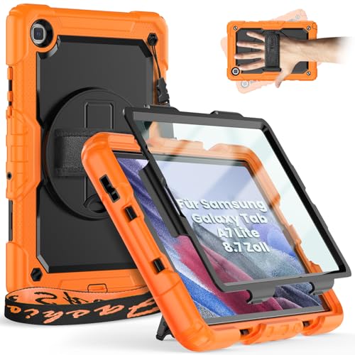 Timecity Hülle für Samsung Galaxy Tab A7 Lite 8,7" SM-T220 / SM-T225 Stoßfeste Robuste Schutzhülle mit Displayschutz Drehbarer Ständer Handschlaufe Schultergurt Stifthalter Kinder-Orange Timecity Hülle für Samsung Galaxy Tab A7 Lite 8,7" SM-T220 / SM-T225 Stoßfeste Robuste Schutzhülle mit Displayschutz Drehbarer Ständer Handschlaufe Schultergurt Stifthalter Kinder-Orange von timecity