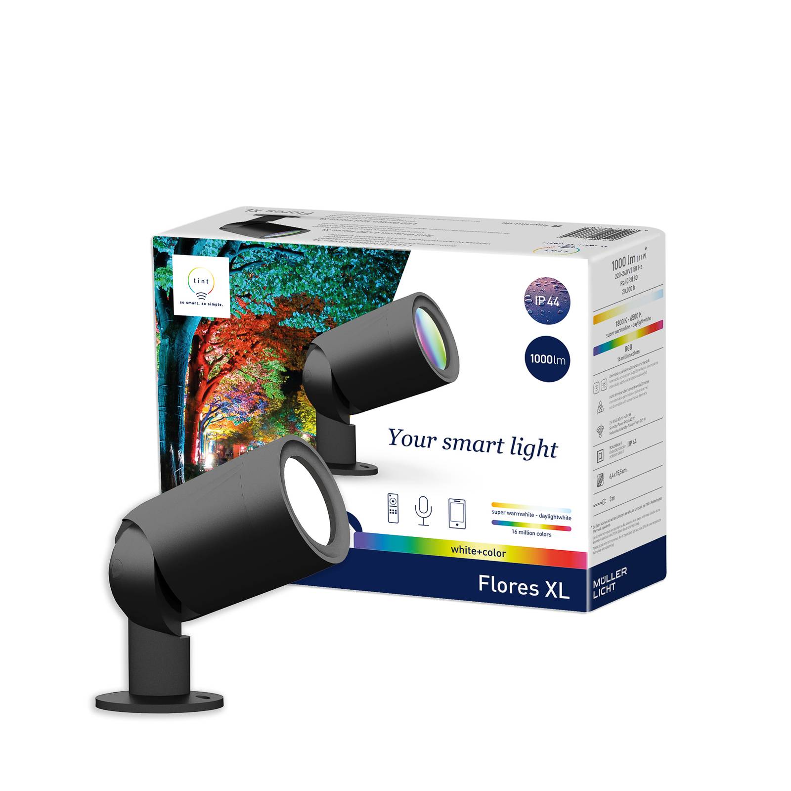 LED-Außenstrahler tint Flores XL, IP44, CCT, RGB LED-Außenstrahler tint Flores XL, IP44, CCT, RGB von tint