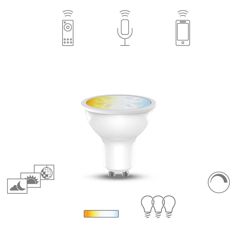 Müller Licht tint white LED-Lampe GU10 5,1W CCT von tint