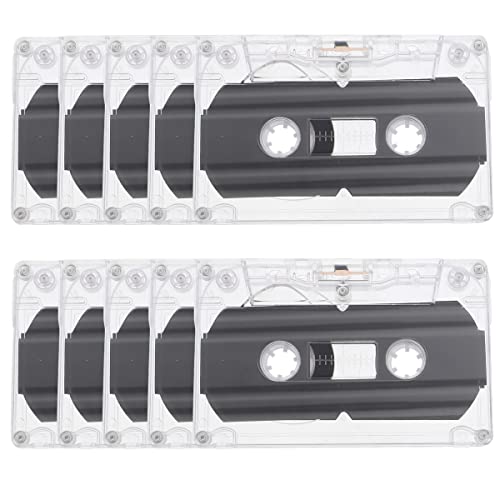 10 er Pack Audio Cassette Empty Cassette Tapes, Audio Kassetten Leer, Leere Audio Kassetten für Musikkassetten-Rauscharm Audiokassetten 60 Min, geeignet Vorlesungen Seminare Alltägliche Aufnahmen von tintoke