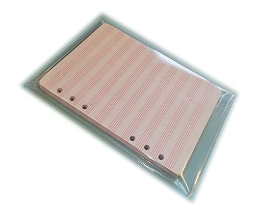 Nachfüllpackung 60 Blatt Pentagramm A5 6 Loch - für Ordner mit 6 Ringen im Format A5 15 x 21 cm A5-6 Löcher - Musik - Farbe Pink von tipome