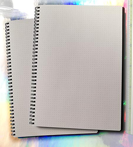 Spiralblock mit dickem Papier im Format A4, 21 x 30 cm (A4 Punkte 5 mm - Bullet Journal) von tipome