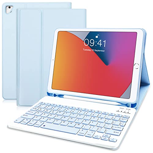 TastaturHülle für 9,7 Zoll iPad 6. Generation 20186. Generation 20185. Generation 2017iPad Pro 9,7iPad Air 2iPad Air 1, schlanke Schutzhülle mit Apple Stifthalter und kabelloser abnehmbarer von tititinita