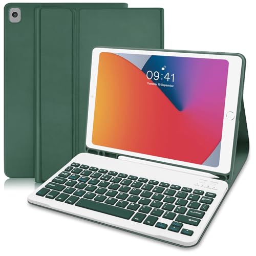 tititinita Schutzhülle für iPad mit Tastatur 25,9 cm (10,2 Zoll), iPad 9. Generation mit Tastatur (2021), abnehmbare kabellose Tastatur für iPad 9. Generation, 8. Generation, 7. Generation, Air 3, Pro von tititinita