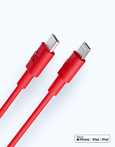 equinux tizi flip Ultra – USB-C auf Lightning Kabel (1m, rot), Apple Mfi Zertifiziert, PD Power Delivery Kabel zum Schnellladen. Kompatibel mit Allen iPhones ab dem iPhone 8 und mit dem iPad von tizi