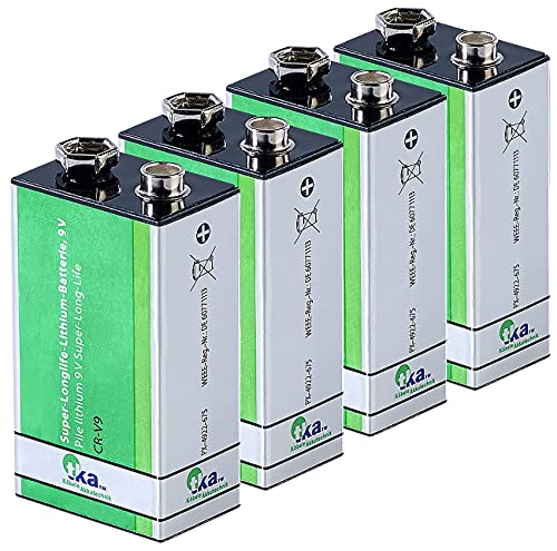 tka Köbele Akkutechnik 9V Block: 4er-Set Super-Longlife 9-V-Block Lithium-Batterien (10 Jahres Batterien, Batterie 9V, Rauchwarnmelder) von tka Köbele Akkutechnik