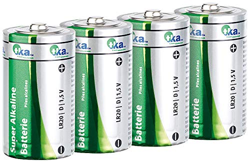 tka Köbele Akkutechnik Monozellen: Sparpack Alkaline Batterien Mono 1,5V Typ D im 4er-Pack (Einweg-Batterien, Super-Alkaline-Batterien, Taschenlampe) von tka Köbele Akkutechnik