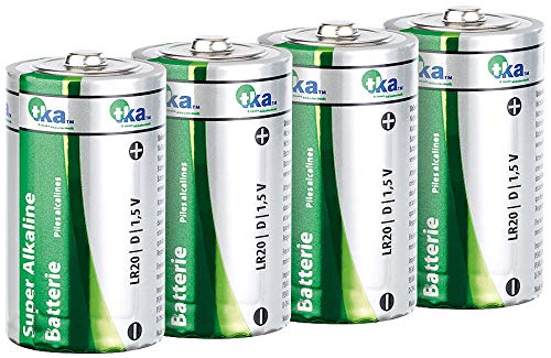 tka Köbele Akkutechnik Monozelle: Sparpack Alkaline Batterien Mono 1,5V Typ D im 4er-Pack (LR20 Batterien, 1,5V Große Batterien, Taschenlampe) von tka Köbele Akkutechnik