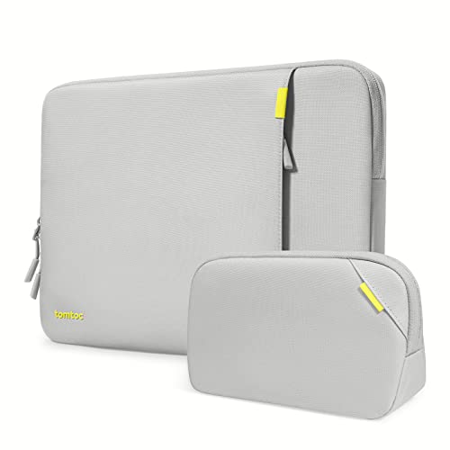 tomtoc 360° Tasche Hülle für 13 Zoll MacBook Air 2024-2018 M3/A3113 M2/A2681 M1/A2337, 13-Zoll MacBook Pro M2/A2686 M1/A2338 2022-2016, Wasserabweisend Laptophülle Laptoptasche mit Zubehörtasche von tomtoc