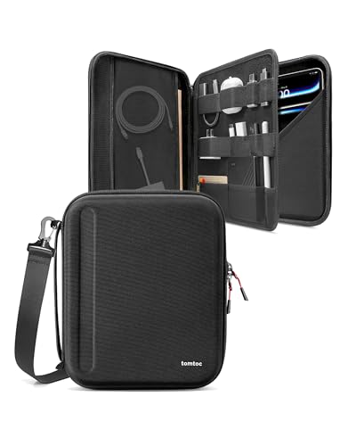 tomtoc Portfolio Schultertasche für 12,9 Zoll iPad Pro M2&M1 6/5/4/3 2022-2018 mit Zubehör, Hartschale Case Schutzhülle für Magic Keyboard/Adapter/Kabel/USB Hub/Apple Pencil, passt 12,3-13 Surface Pro von tomtoc