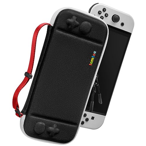 tomtoc Slim Tasche Case für Nintendo Switch / Switch OLED Modell, Ultra-dünn, Schlank, Leicht Hartschalen, Rundumschutz Tragetasche für Switch Konsole und 10 Spiele, Eva Hard Schutzhülle von tomtoc