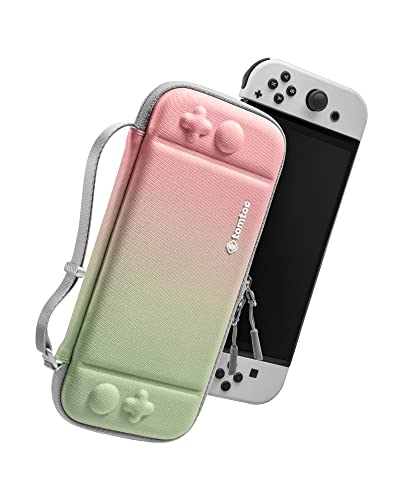 tomtoc Slim Tasche Case für Nintendo Switch / Switch OLED Modell, Ultra-dünn, Schlank, Leicht Hartschalen, Rundumschutz Tragetasche für Switch Konsole und 10 Spiele, Eva Hard Schutzhülle von tomtoc