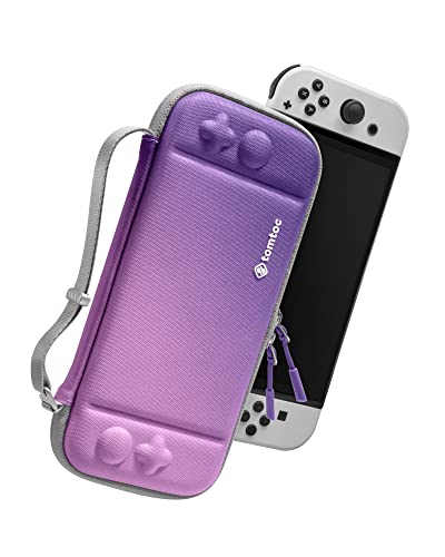 tomtoc Slim Tasche Case für Nintendo Switch / Switch OLED Modell, Ultra-dünn, Schlank, Leicht Hartschalen, Rundumschutz Tragetasche für Switch Konsole und 10 Spiele, Eva Hard Schutzhülle von tomtoc