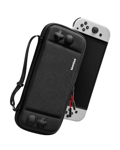 tomtoc Slim Tasche Case für Nintendo Switch / Switch OLED Modell, Ultra-dünn, Schlank, Leicht Hartschalen, Rundumschutz Tragetasche für Switch Konsole und 10 Spiele, Eva Hard Schutzhülle von tomtoc