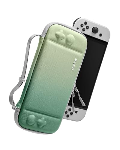 tomtoc Slim Tasche Case für Nintendo Switch / Switch OLED Modell, Ultra-dünn, Schlank, Leicht Hartschalen, Rundumschutz Tragetasche für Switch Konsole und 10 Spiele, Eva Hard Schutzhülle von tomtoc