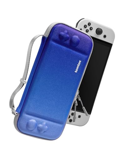 tomtoc Slim Tasche Case für Nintendo Switch / Switch OLED Modell, Ultra-dünn, Schlank, Leicht Hartschalen, Rundumschutz Tragetasche für Switch Konsole und 10 Spiele, Eva Hard Schutzhülle von tomtoc