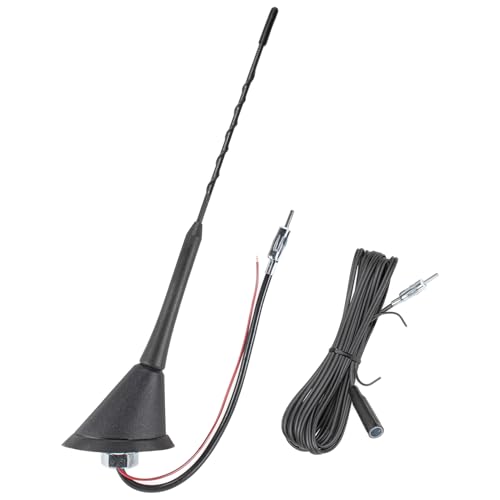 tomzz Audio 1000-043 Dachantenne 16V-Look AM/FM mit 450cm Kabel Verstärker DIN-Stecker Anti Noise Stab 23cm von tomzz Audio