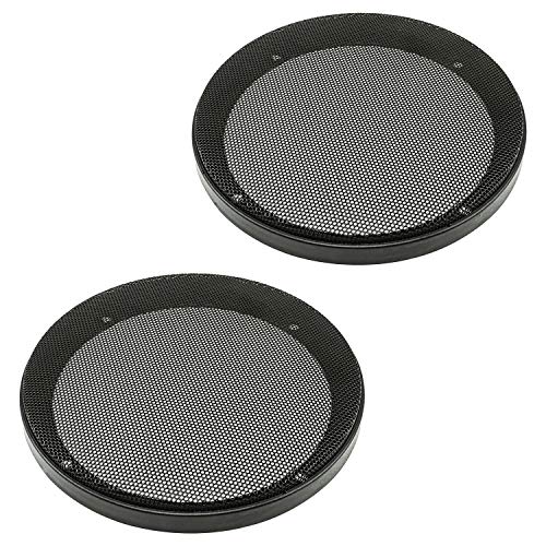 tomzz Audio 2800-002 Lautsprecher Gitter Grill für 165mm DIN Lautsprecher, schwarz, 2-teilig Kunststoffring mit Metallgitter, Satz von tomzz Audio