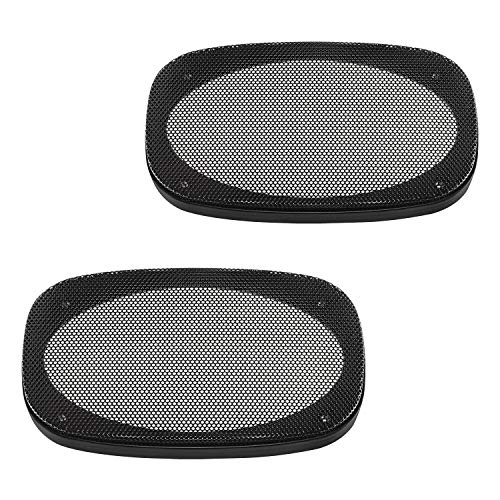 tomzz Audio 2800-005 Lautsprecher Gitter Grill für 4 x 6 Zoll Lautsprecher, schwarz, 2-teilig Kunststoffring mit Metallgitter, Satz von tomzz Audio