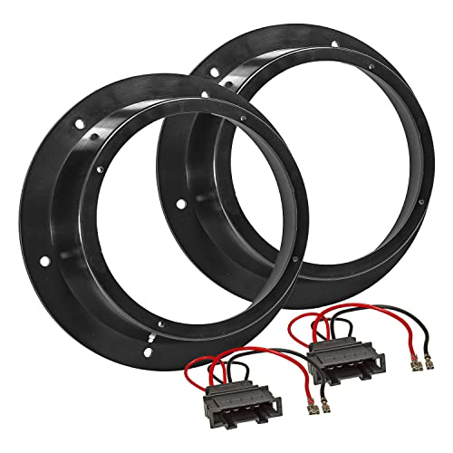 tomzz Audio 2857-011-1 Lautsprecherringe Adapter + Kabel kompatibel mit VW Golf 5 Caddy Tiguan Touran Touareg 165mm Lautsprecher ohne Soundsystem von tomzz Audio