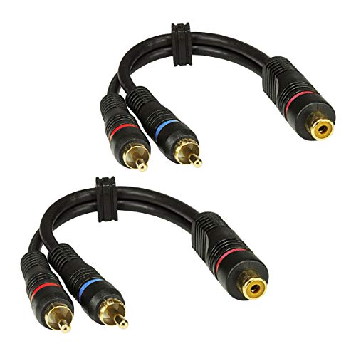 tomzz Audio 5500-018 Cinchkabel Y-Adapter (2er Set) schwarz 0,2m 1x Cinch-Buchse auf 2X Cinch-Stecker von tomzz Audio