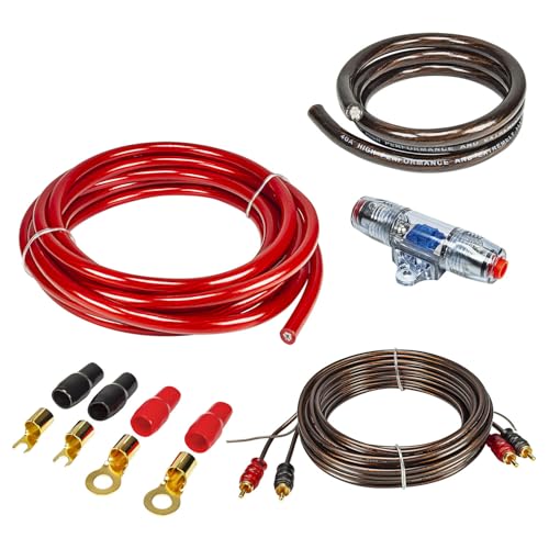 tomzz Audio 5500-022 20qmm Verstärker Endstufen Amplifier Anschluss Set inkl. Sicherungshalter Cinchkabel Kabelschuhe und Sicherung CCA von tomzz Audio