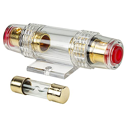 tomzz Audio 5800-001 AGU Sicherungshalter transparent Kabel bis 25qmm, vergoldet, 20A Sicherung von tomzz Audio