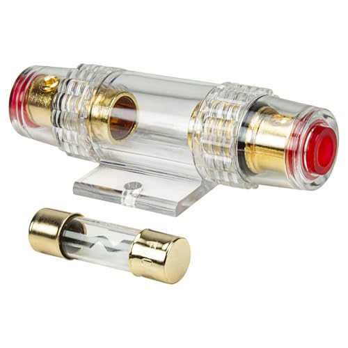 tomzz Audio 5800-002 AGU Sicherungshalter transparent Kabel bis 25qmm, vergoldet, 30A Sicherung von tomzz Audio