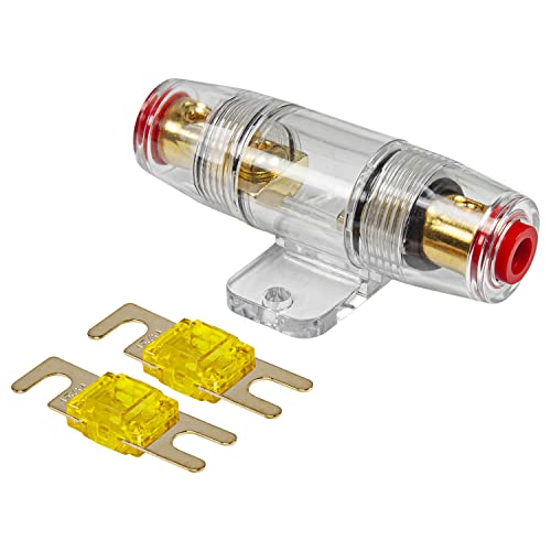 tomzz Audio 5800-050 Mini ANL Sicherungshalter transparent für Kabel bis 25qmm + 2 x 150A Sicherung von tomzz Audio