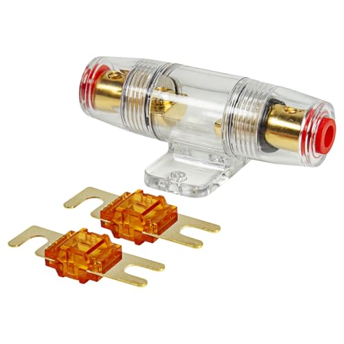 tomzz Audio 5800-053 Mini ANL Sicherungshalter transparent für Kabel bis 25qmm + 2 x 40A Sicherung von tomzz Audio