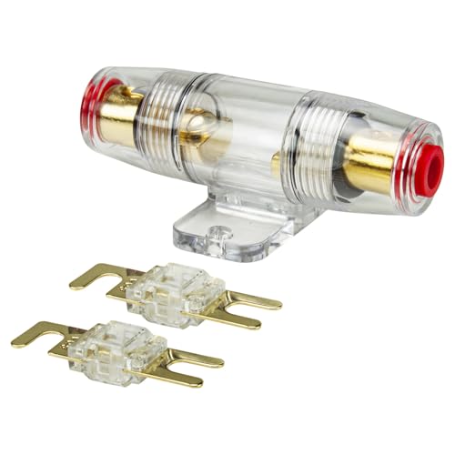 tomzz Audio 5800-055 Mini ANL Sicherungshalter transparent für Kabel bis 25qmm + 2 x 80A Sicherung von tomzz Audio