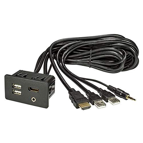 tomzz Audio 9000-013 USB 2.0 Typ A + HDMI + AUX Einbaubuchse Steckdose, Einbau mit 180cm Kabel von tomzz Audio