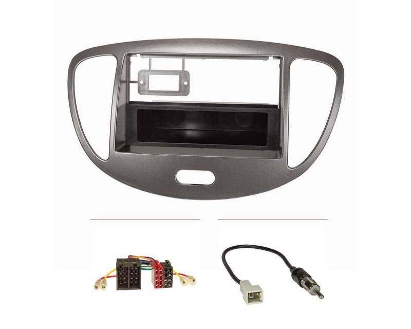 tomzz Audio Doppel DIN 1DIN Radioblende Set passt für Hyundai i10 Bj.2008-2013 dun Autoradio von tomzz Audio